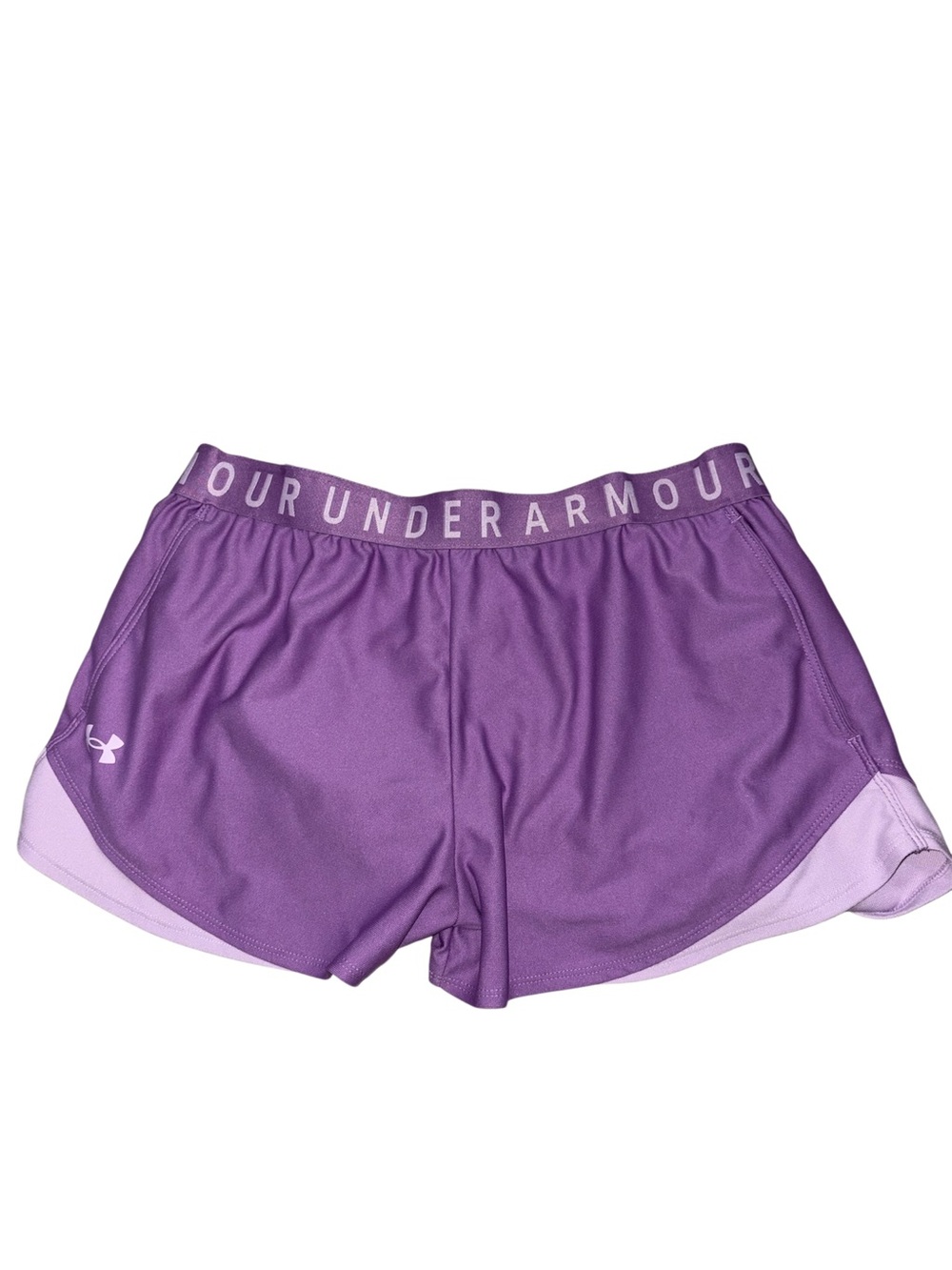 Under Armour Women's Purple Athletic Shorts with Light Purple Trim
